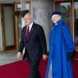 La reine Margrethe II de Danemark accueillant le président de la République de Slovaquie Ivan Gasparovic le 23 octobre 2012 à Copenhague.