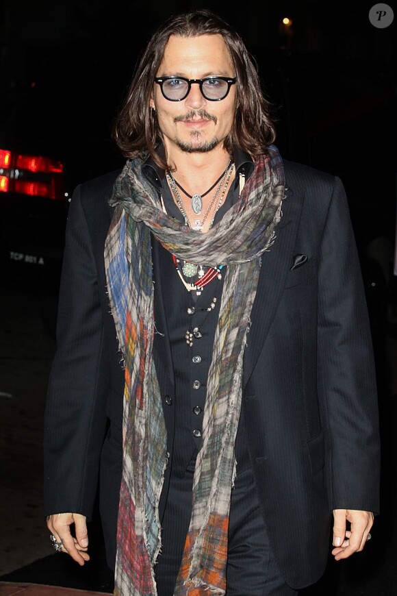 Johnny Depp à la soirée donnée pour les 50 ans de David Furnish à Los Angeles le 25 octobre 2012.