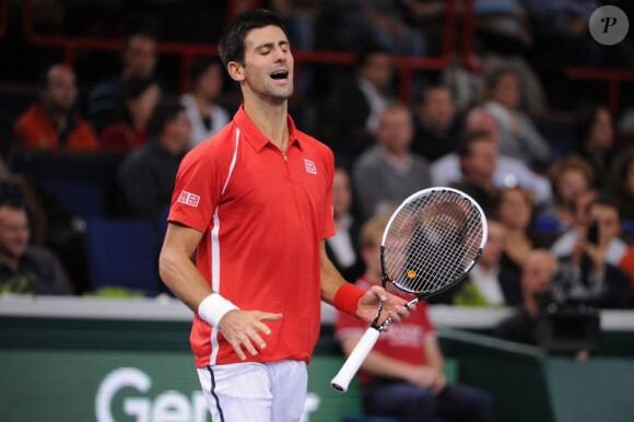 Novak Djokovic lors de son entrée en lice au Masters 1000 de Paris Bercy le 31 octobre 2012