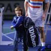 Michaël Llodra et son adorable fils Théo après sa victoire sur John Isner lors du Masters 1000 de Paris Bercy le 31 octobre 2012