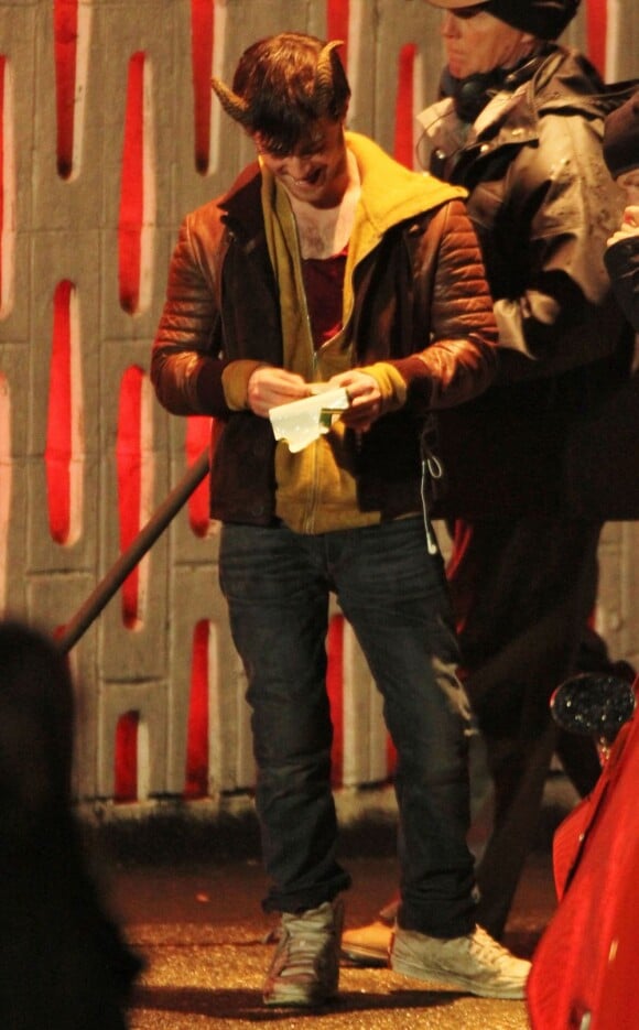 Daniel Radcliffe sur le tournage de Horns à Vancouver, le 3 novembre 2012.