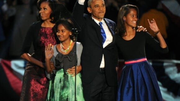Barack Obama réélu : La joie aux côtés de Michelle et ses filles Malia et Sasha