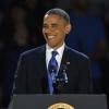 Barack Obama prononce son discours de victoire au McCormick Place à Chicago, le 6 novembre 2012.