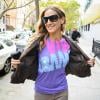 Sarah Jessica Parker affiche son T-shirt Viva Obama à New York le 6 novembre 2012.