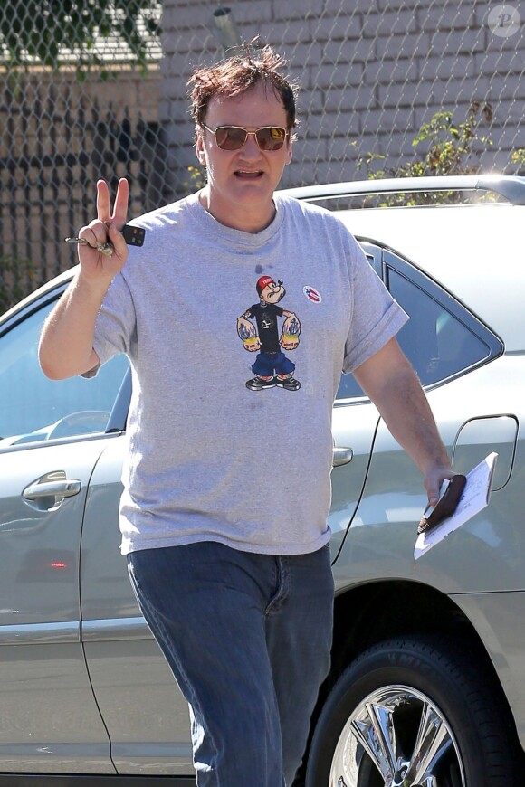 Quentin Tarantino se rend au bureau de vote à Los Angeles le 6 novembre 2012.