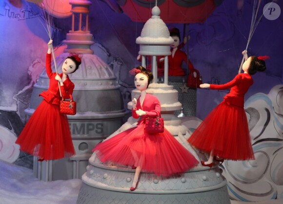 Les vitrines de Noël du Printemps imaginées par la maison Dior. Paris, le 9 novembre 2012.