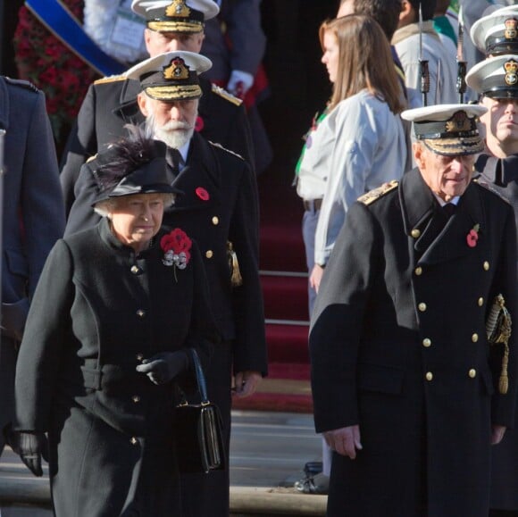 La famille royale aux célébrations du Remembrance Sunday (Dimanche du Souvenir), au cénotaphe de Londres le 11 novembre 2012.
