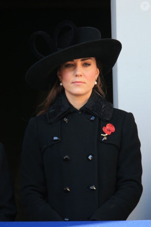 Kate Middleton. Célébrations du Remembrance Sunday (Dimanche du Souvenir), au cénotaphe de Londres le 11 novembre 2012.