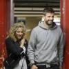 Shakira (enceinte) et Gerard Piqué ont été voir Skyfall au cinéma, à Barcelone en Espagne, le 14 Novembre 2012.