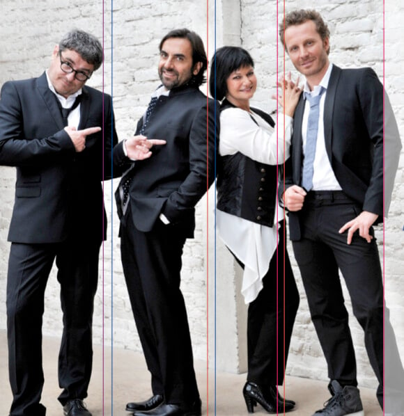 Le nouveau jury de "Nouvelle Star" sur D8, avec Olivier Bas, André Manoukian, Maurane et Sinclair.