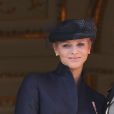 La princesse Charlene et le prince Albert II de Monaco au balcon du palais princier le 19 novembre 2012 pour la Fête nationale.