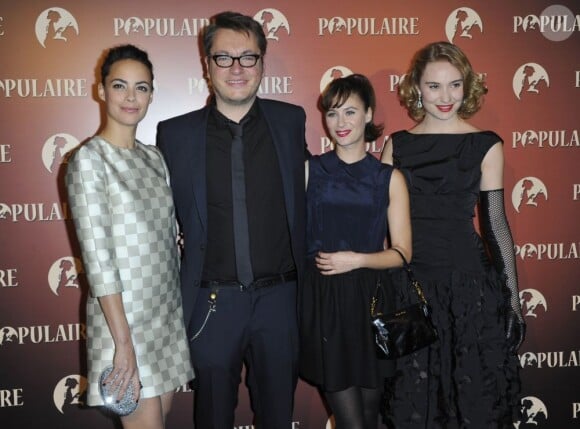 Bérénice Bejo, Régis Roinsard, Mélanie Bernier, Déborah Francois lors de l'avant-première du film Populaire à Paris le 19 novembre 2012