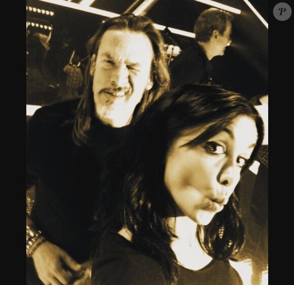 Jenifer a posté cette photo d'elle et de Florent Pagny lors du tournage de The Voice 2 le 21 novembre 2012