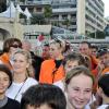 La princesse Charlene de Monaco à l'arrivée de la 13e édition de la course No Finish Line le 25 novembre 2012, un marathon caritatif sur le port Hercule au profit de l'association Children & Future.