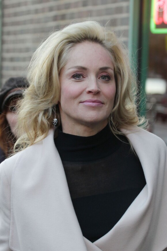 Sharon Stone sur le tournage de Fading Gigolo à New York, le 26 novembre 2012.