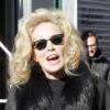 Sharon Stone tout énergie sur le tournage de Fading Gigolo à New York, le 26 novembre 2012.