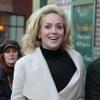 L'actrice américaine Sharon Stone arrive sur le tournage de Fading Gigolo à New York, le 26 novembre 2012.