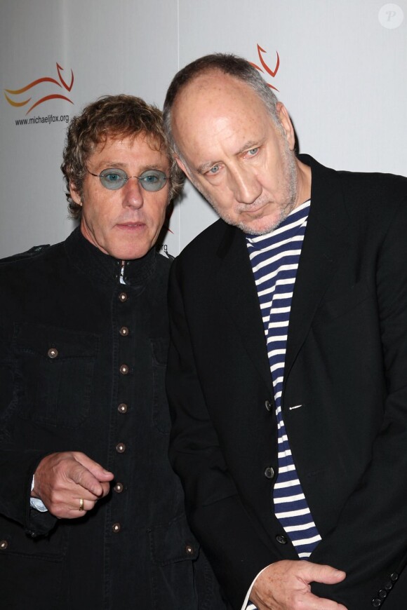 Roger Daltrey et Pete Townshend de The Who, ici en novembre 2008, ont été très affectés en novembre 2012 par le décès de leur ancien manager Chris Stamp.