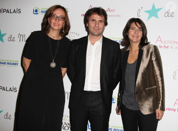Servanne Jourdy et les parrains de son association Estelle Denis et Fabrice Santoro au premier dîner de Gala de L'étoile de Martin au Mini Palais à Paris, le 29 Novembre 2012.