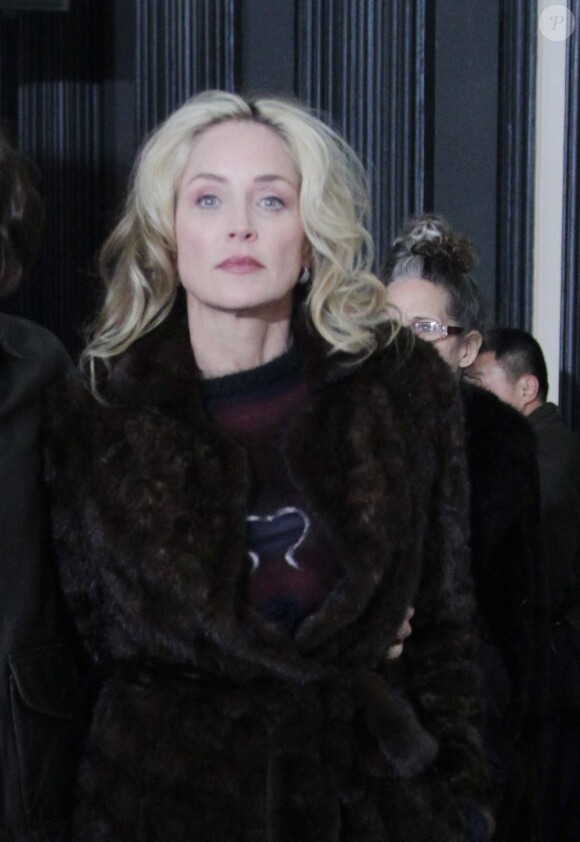 Sharon Stone sur le tournage de Fading Gigolo à New York, le 29 novembre 2012.