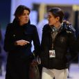 La princesse Caroline de Monaco a rejoint sa fille Charlotte Casiraghi au Jumping de Paris, le Gucci Masters, le 30 novembre 2012.
