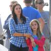 Courteney Cox et Josh Hopkins sur le tournage de "Cougar Town" à Malibu, le 6 decembre 2012. La fille de Courteney, Coco, est venue lui rendre visite.