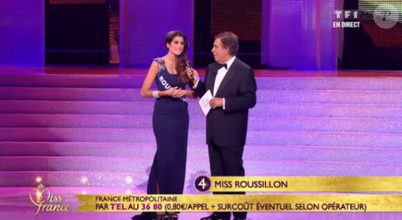 Miss Roussillon lors de l'élection de Miss France 2013 le samedi 8 décembre 2012 sur TF1 en direct de Limoges