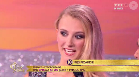 Miss Picardie lors de l'élection de Miss France 2013 le samedi 8 décembre 2012 sur TF1 en direct de Limoges