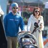 Jack Osbourne sa femme Lisa Stelly et leur petite Pearl se sont promenés dans les rues de Los Angeles. Le 9 décembre 2012.
