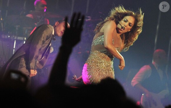 Jennifer Lopez lors de son concert à Singapour le 4 décembre 2012.