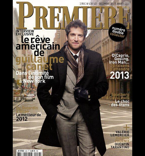 Guillaume Canet, en couverture du magazine Première de décembre 2012-janvier 2013