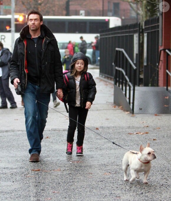 Hugh Jackman est allé chercher sa fille Ava à la sortie de l'école à New York le 10 décembre 2012.