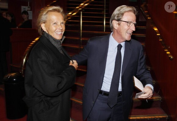 Christine Ockrent et son compagnon Bernard Kouchner à Paris, le 3 mai 2012.