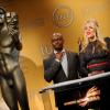 Taye Diggs et Busy Phillips lors de la présentation des nominations au 19e Screen Actors Guild Awards au Pacific Design Center de West Hollywood le 12 décembre 2012