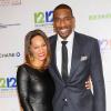 Amar'e Stoudemire et Alexis Welch lors du concert caritatif 12-12-12 au Madison Square Garden à New York le 12 décembre 2012. Quelques minutes plus tôt, le couple célébrait en toute intimité son mariage sur le toit-terrasse de son domicile de Manhattan.
