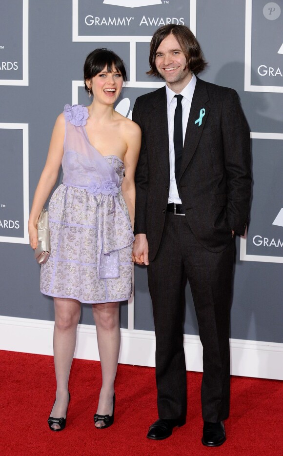 Zooey Deschanel et son ex-mari Ben Gibbard à la 51e cérémonie des Grammy Awards à Los Angeles le 8 février 2009.
