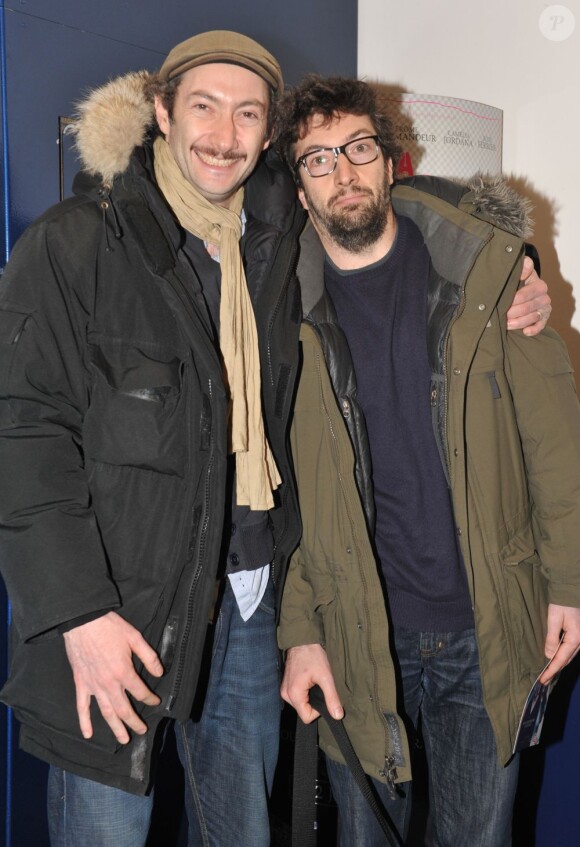 Vincent et François Desagnat lors de l'avant-première de La stratégie de la poussette au cinéma le St Germain à Paris, le 18 décembre 2012.