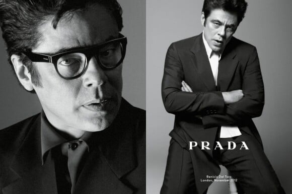 Benicio Del Toro photographié par David Sims pour la campagne printemps-été 2013 de Prada.