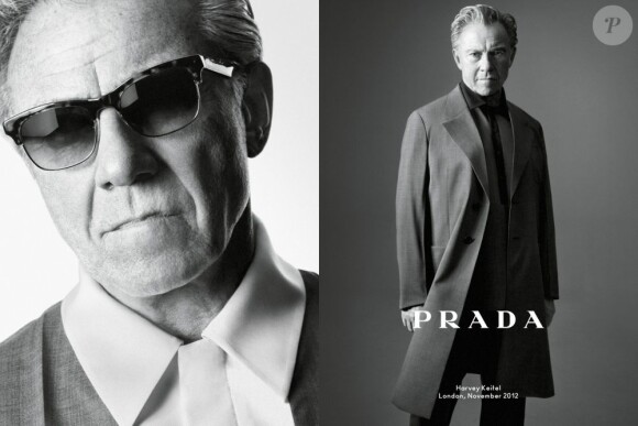 Harvey Keitel photographié par David Sims pour la campagne printemps-été 2013 de Prada.