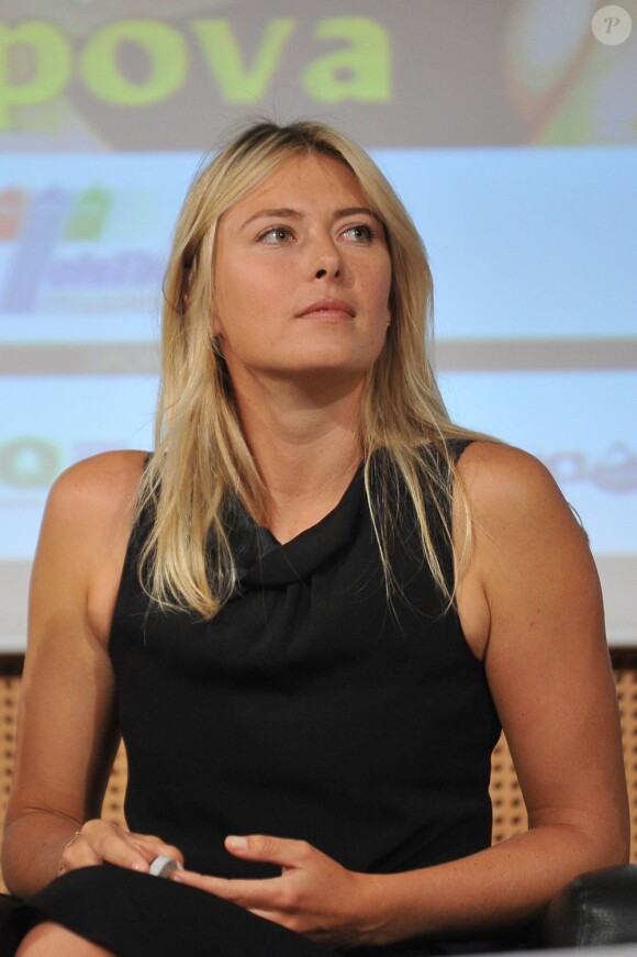 Maria Sharapova lors de la conférence de presse précédent le tournoi La Grande Sfida à Milan le 3 décembre 2012