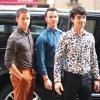 Le groupe des Jonas Brothers, composé de Joe, Jevin et Nick arrive au Today Show, à New York, le 20 août 2012.