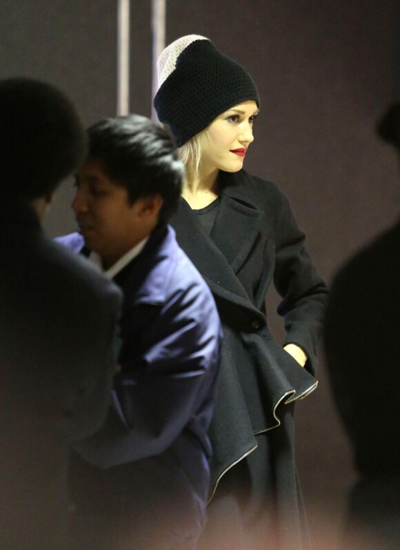 Gwen Stefani lors de son arrivée à l'aéroport de Los Angeles en provenance de Londres le 4 janvier 2012