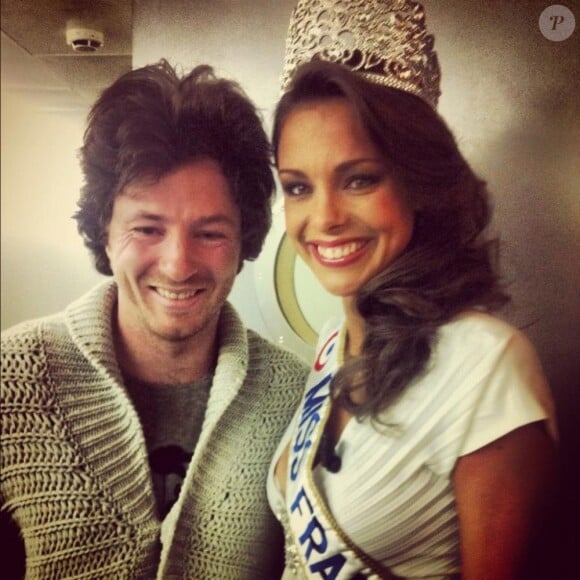 Jean Imbert prend la pose auprès de Marine Lorphelin, Miss France 2013 - Photo publiée par Jean Imbert sur Twitter le 10 décembre 2012