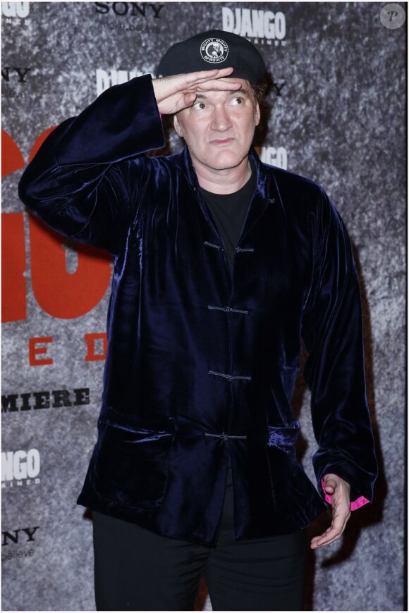 Quentin Tarantino pendant l'avant-première parisienne du film Django Unchained au Grand Rex, le 7 janvier 2013.