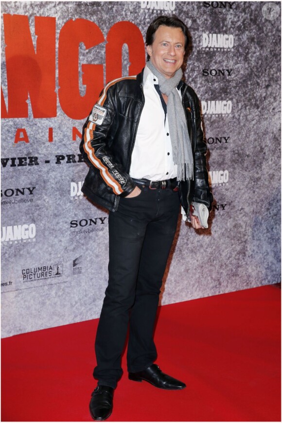 Vincent Perrot présent à l'avant-première parisienne du film Django Unchained au Grand Rex, le 7 janvier 2013.