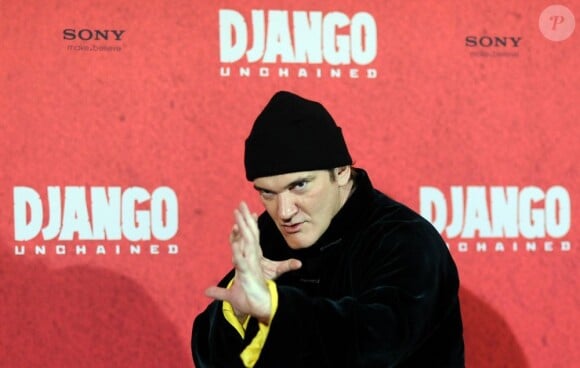 Quentin Tarantino au photocall du film Django Unchained à Berlin, le 8 janvier 2013.