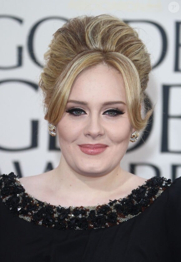 Adele sur le tapis rouge de la 70e cérémonie des Golden Globes à Los Angeles, le 13 janvier 2013.