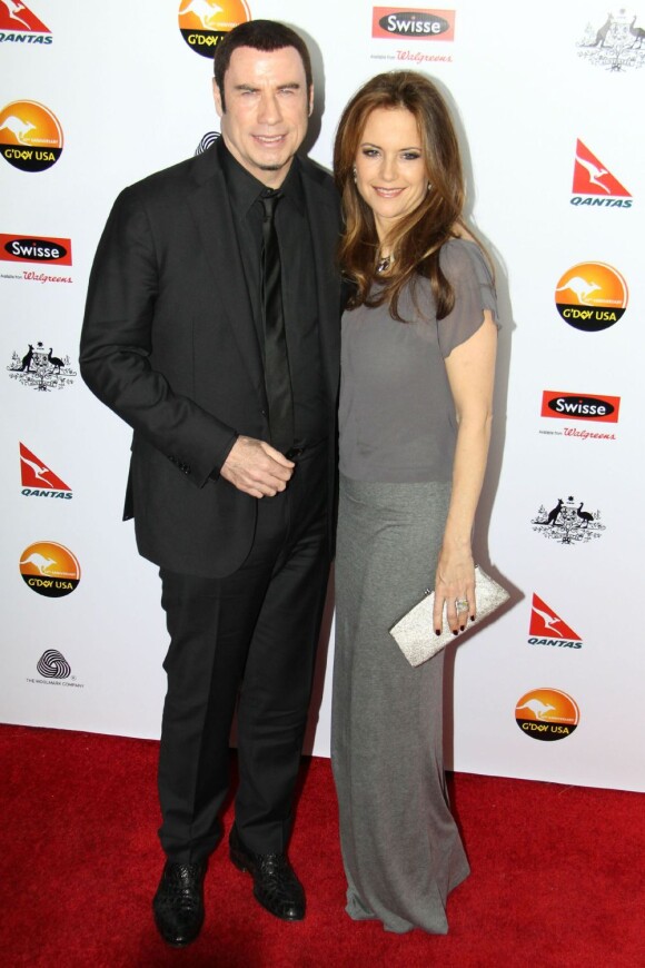 John Travolta, Kelly Preston au Gala G'Day USA Los Angeles Black Tie 2013,  à Los Angeles, le 12 janvier 2013.
