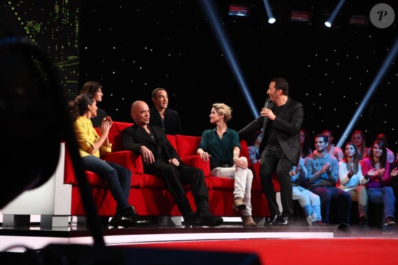 Shy'm, Pascal Obispo, Virginie Hocq, Nikos Aliagas, Alice Taglioni et Arthur dans En musique tout est permis, diffusée sur TF1 le 25 janvier 2013