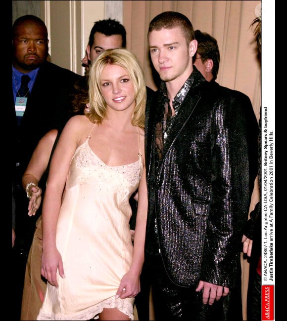 Britney Spears et Justin Timberlake lors d'une soirée à Beverly Hills, le 3 avril 2001.